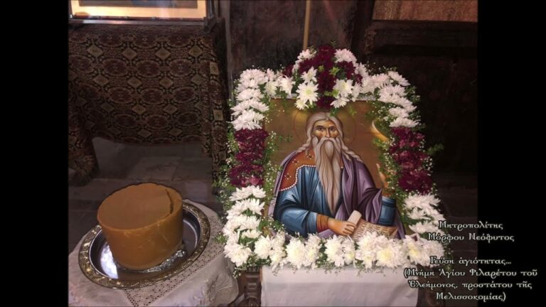 Μόρφου Νεόφυτος: Γεύση ἁγιότητας… (1η Δεκεμβρίου – Μνήμη Ἁγίου Φιλαρέτου τοῦ Ἐλεήμονος, προστάτου τῆς Μελισσοκομίας)